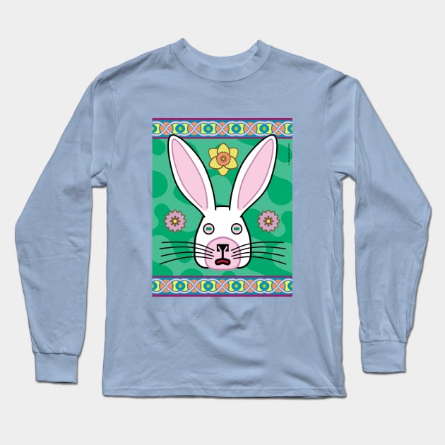 Nimble White Rabbit Long Sleeve T-Shirt by Mindscaping